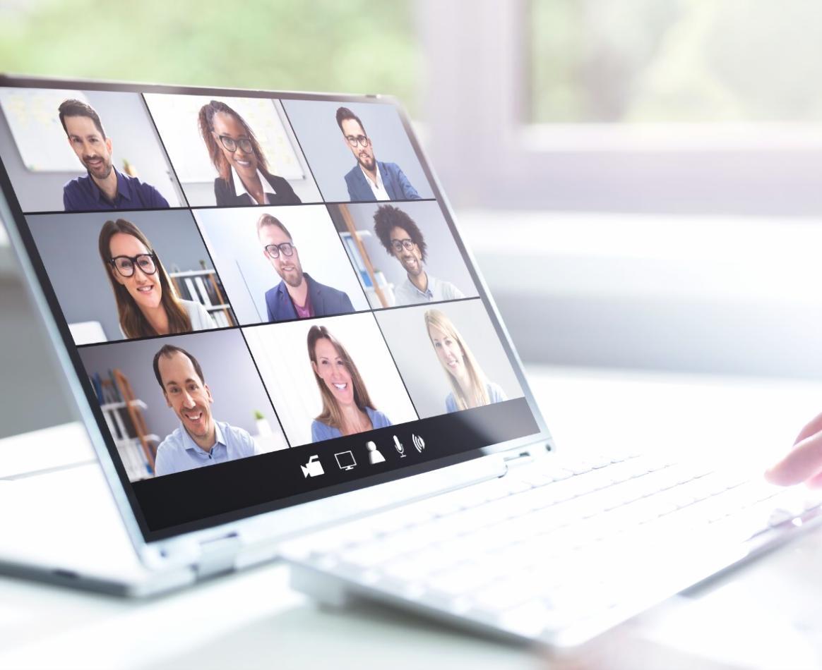 Deltagere arbejder med budgetdata i webinar